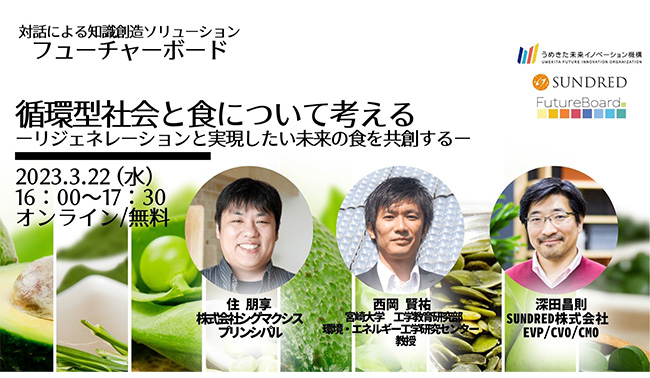 3/22（水）に循環型社会と食について考えるというテーマで、オンラインのワークワークショップを開催します。