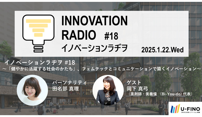 2025/1/22(水)18時30分から、ゲストに薬剤師・美養憧(Bi-You-do)代表の岡下 真弓氏をお招きし、対話型イベント「イノベーションラヂヲ#18」を開催します！